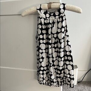 MICHAEL Michael Kors Black and White Sleeveless Blouse